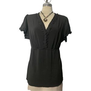 Venezia Black Plus Short Sleeves Top Size 18/20